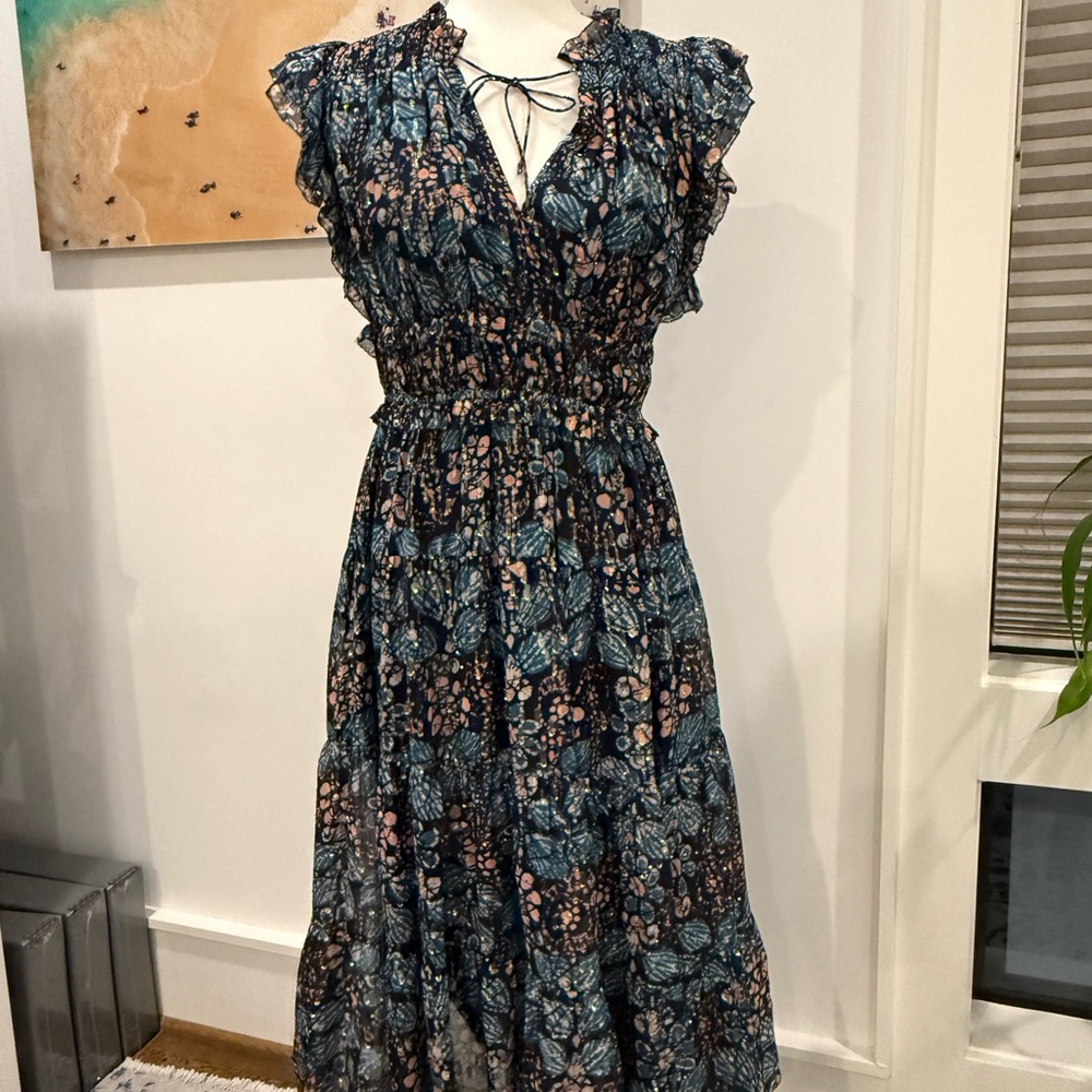 Ulla Johnson Black Maxi Sundress with Plunge Neckline